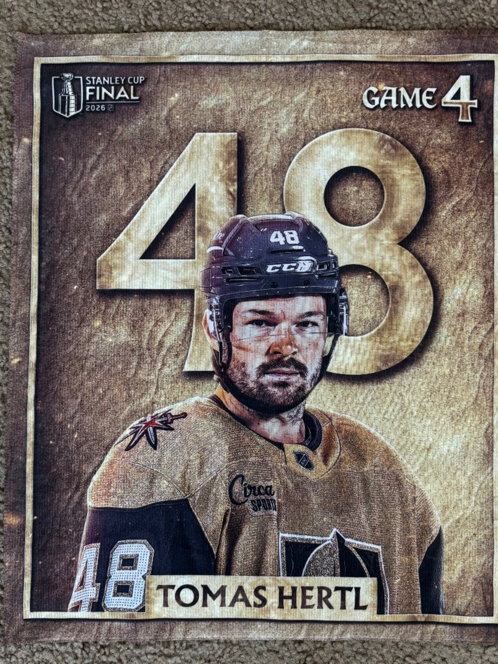 Tomas Hertl Rally Towel Vegas Golden Knights Stanley Cup Final Playoffs Game 4